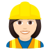 👷🏻‍♀️ woman construction worker: light skin tone display on JoyPixels